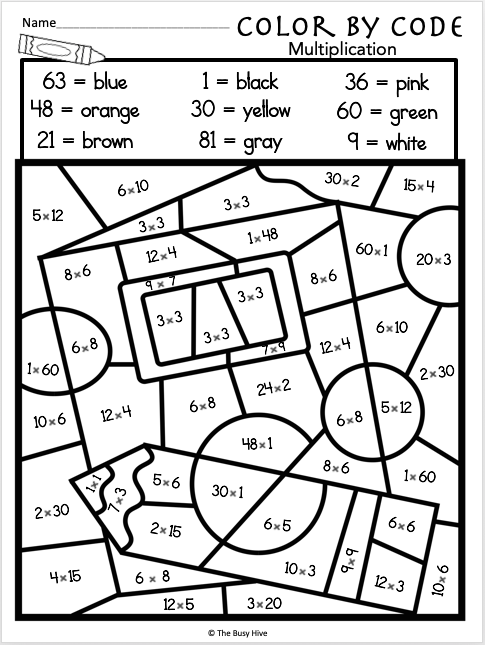 Free Color By Multiplication Code Worksheet Madebyteachers