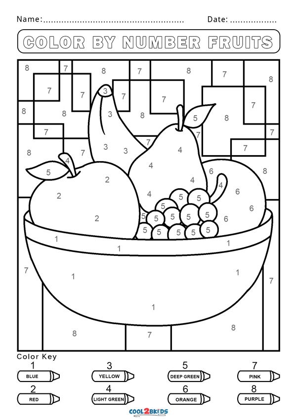 Free Color By Number Worksheets Cool2bKids