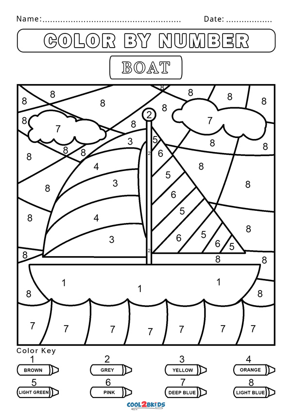 Free Color By Number Worksheets Cool2bKids