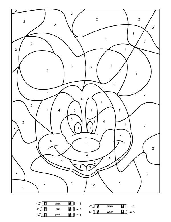 Free Disney Color By Number Printables Disney Coloring 