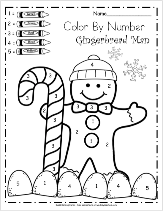 Free Kindergarten Math Worksheets For Winter Color By Free Kindergarten Math Worksheets For Winter Color By