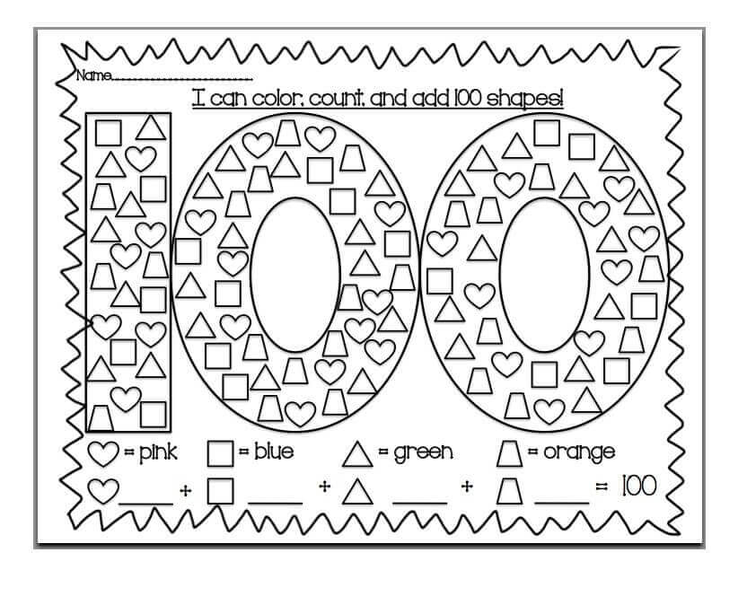 Free Printable 100 Days Of School Coloring Pages