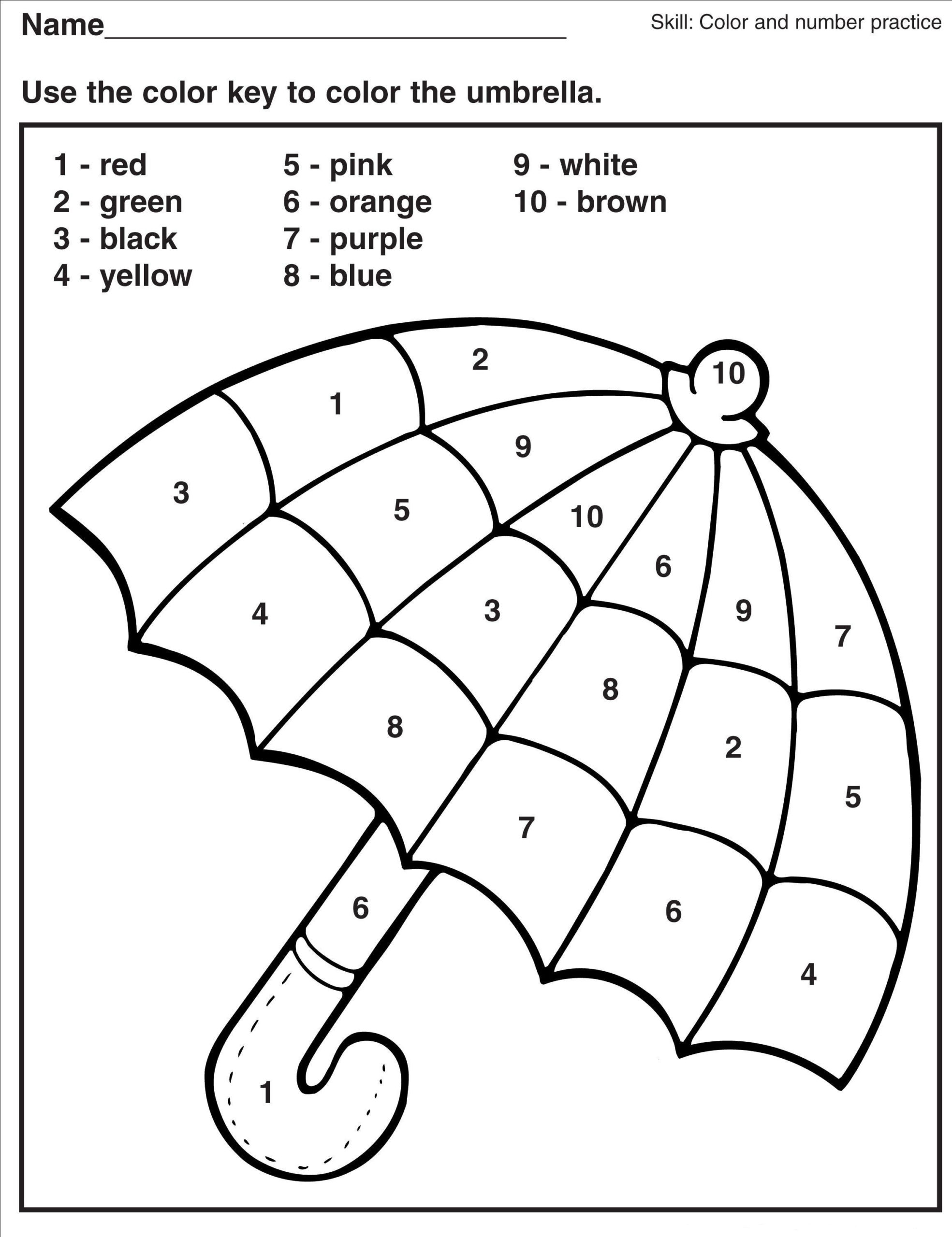 Free Printable Color By Number Coloring Pages Best 