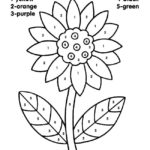 Free Printable Color By Number Coloring Pages Sunflower