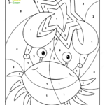 Free Printable Color By Number Ocean Crab 02