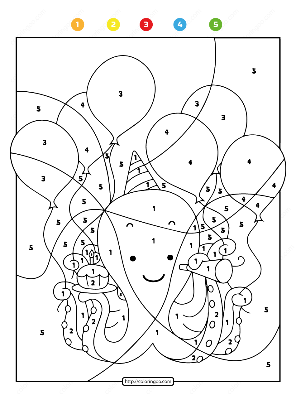 Free Printable Color By Number Ocean Octopus 07 Free Printable Color By Number Ocean Octopus 07