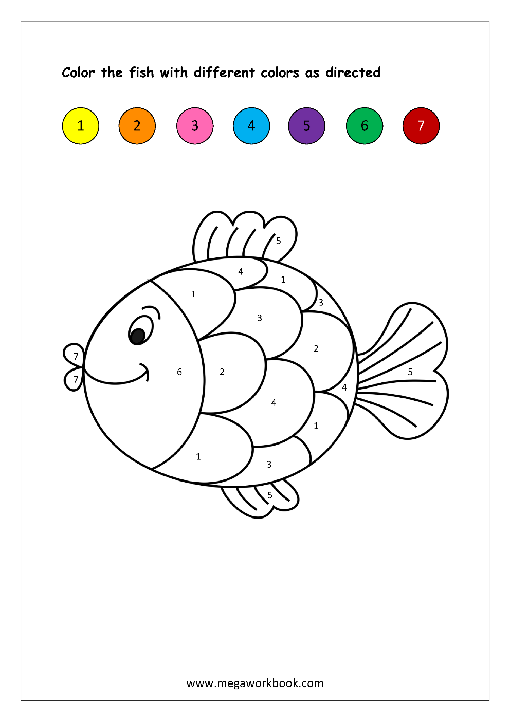Free Printable Color By Numbers Worksheets Color 