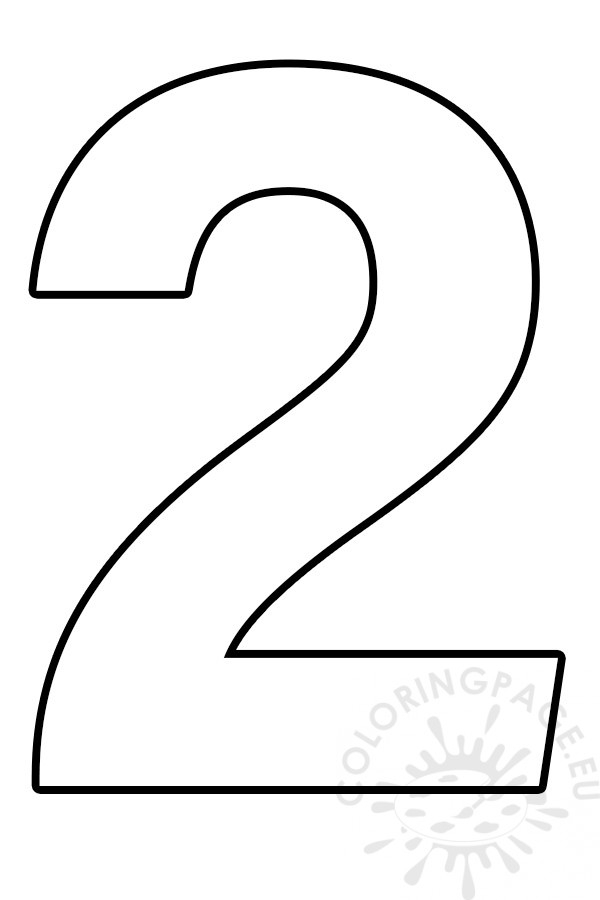 Free Printable Number 2 Template Coloring Page Free Printable Number 2 Template Coloring Page