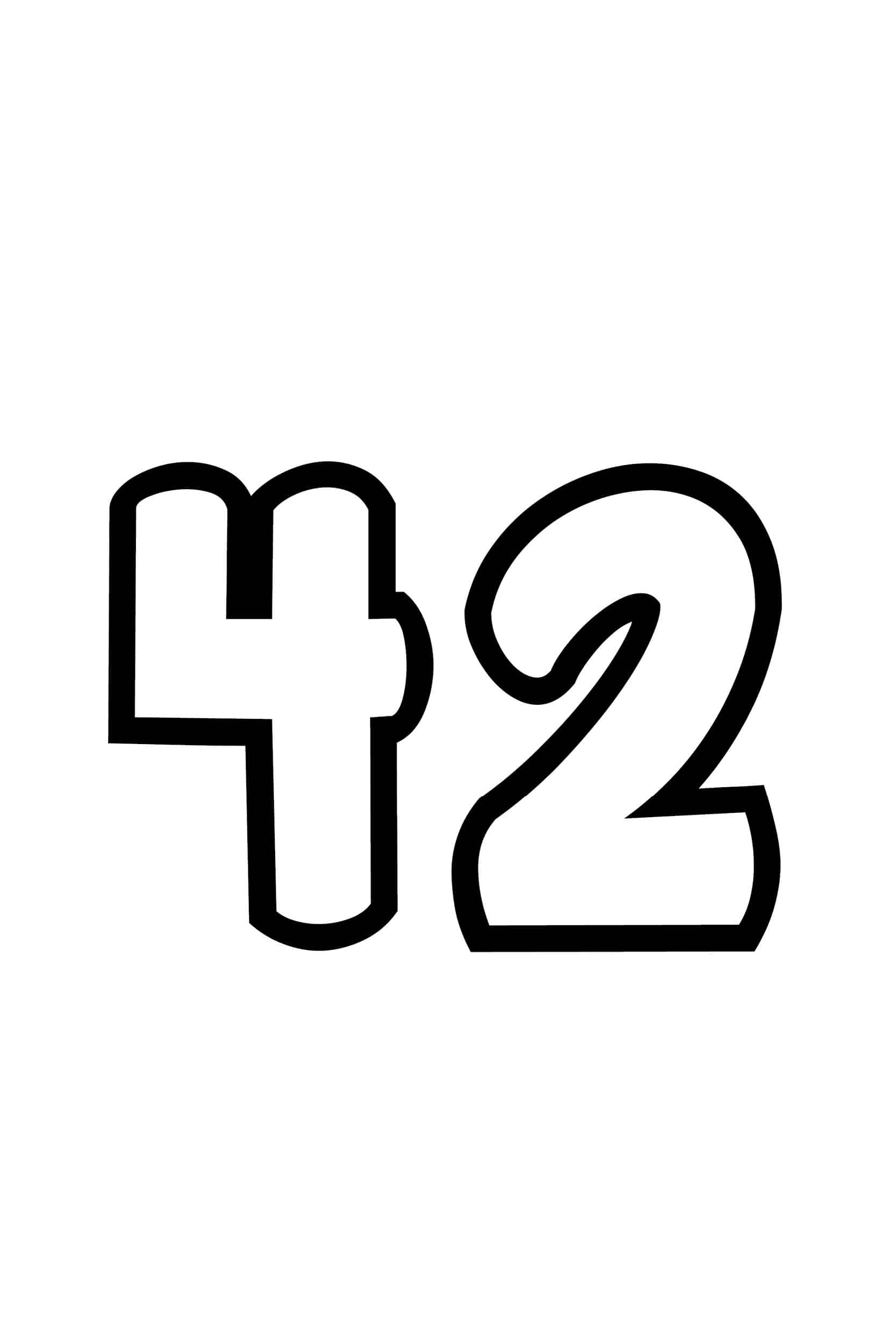 Free Printable Number Bubble Letters Bubble Number 42 Free Printable Number Bubble Letters Bubble Number 42