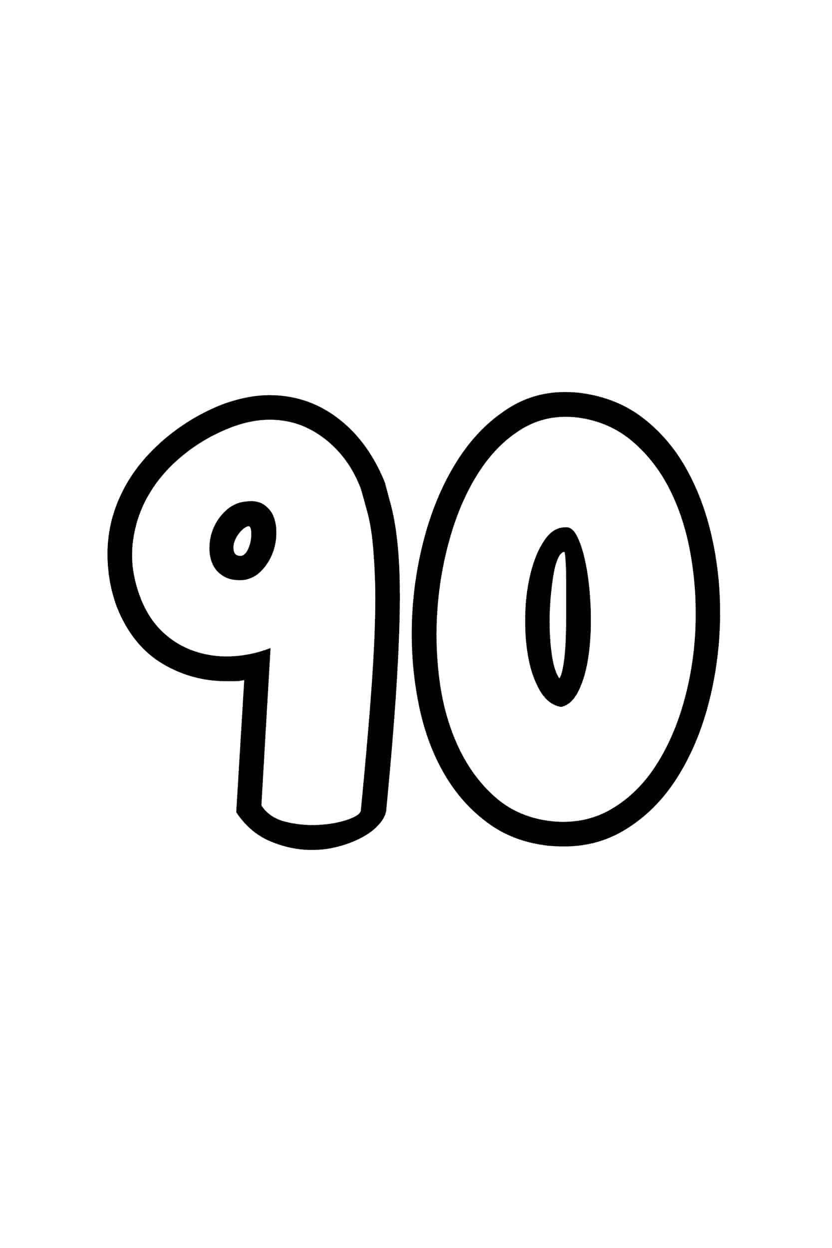 Free Printable Number Bubble Letters Bubble Number 90 Free Printable Number Bubble Letters Bubble Number 90