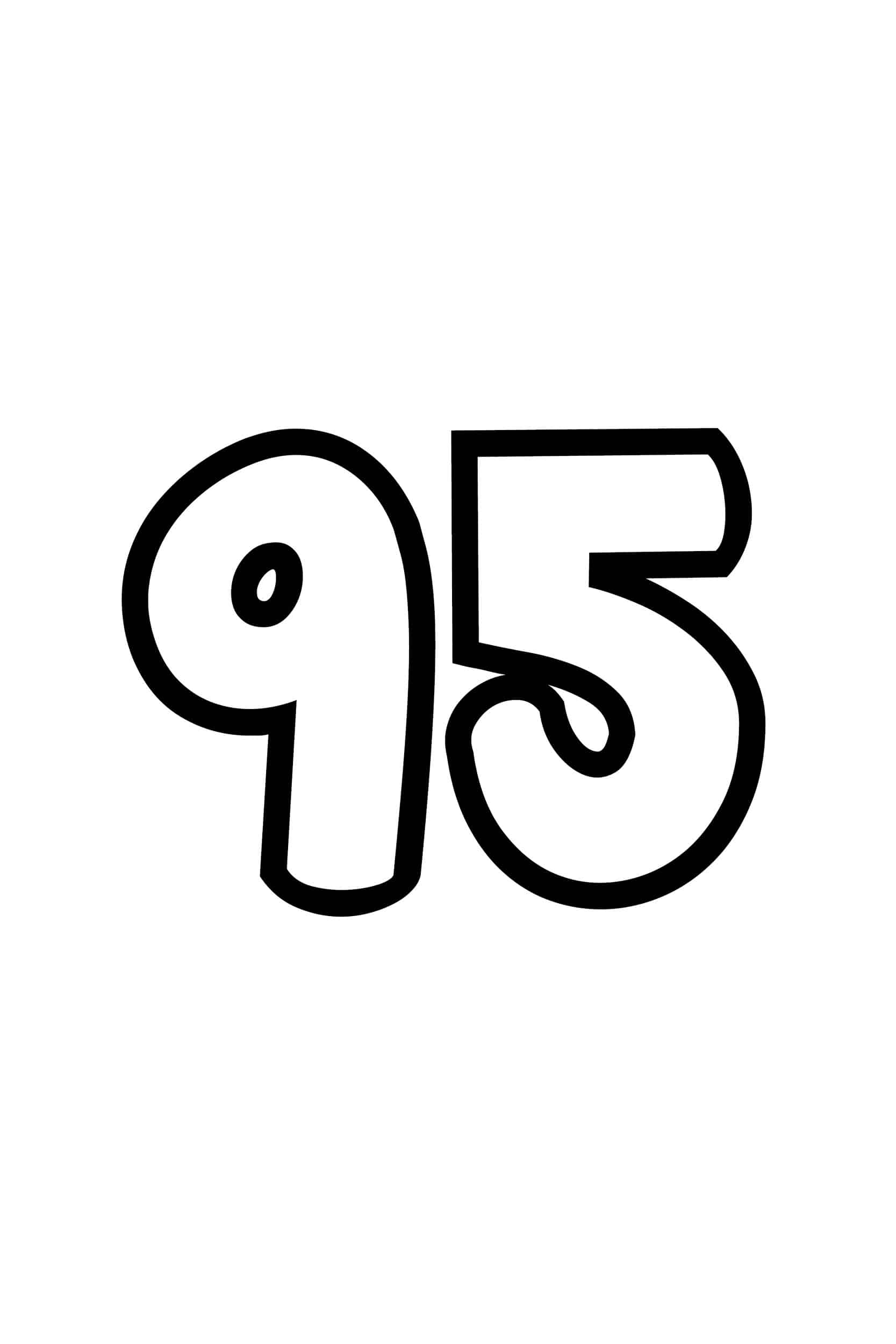 Free Printable Number Bubble Letters Bubble Number 95 Free Printable Number Bubble Letters Bubble Number 95