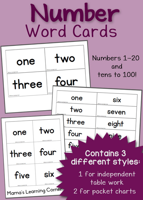 Free Printable Number Word Cards Mamas Learning Corner