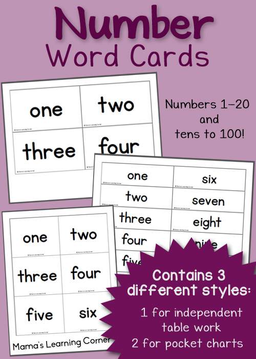 Free Printable Number Word Cards Mamas Learning Corner Free Printable Number Word Cards Mamas Learning Corner