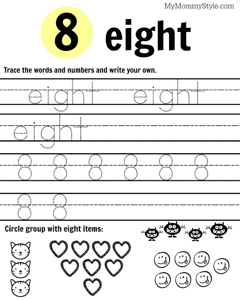 Free Printable Number Worksheets 1 9 My Mommy Style Free Printable Number Worksheets 1 9 My Mommy Style