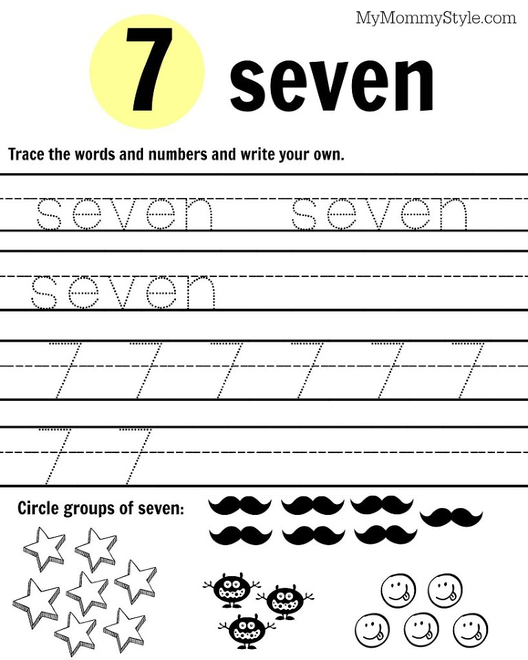 Free Printable Number Worksheets 1 9 My Mommy Style