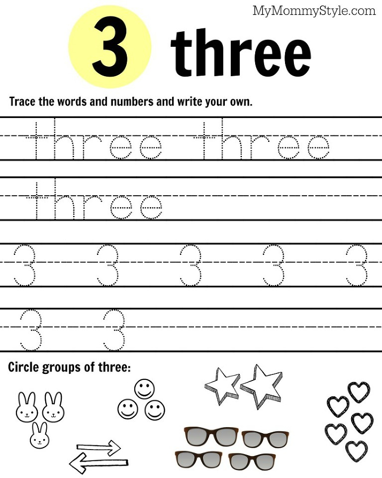 Free Printable Number Worksheets 1 9 My Mommy Style