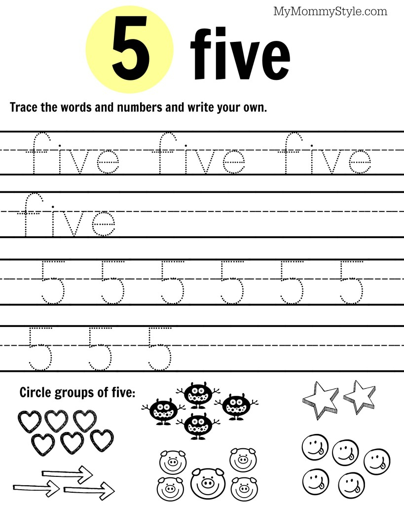 Free Printable Number Worksheets 1 9 My Mommy Style Free Printable Number Worksheets 1 9 My Mommy Style
