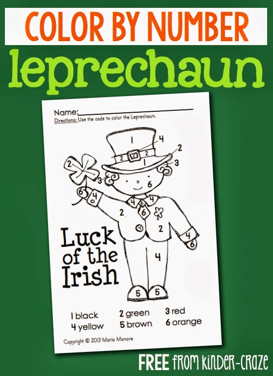 Freebielicious Color By Number Leprechaun Freebie Freebielicious Color By Number Leprechaun Freebie