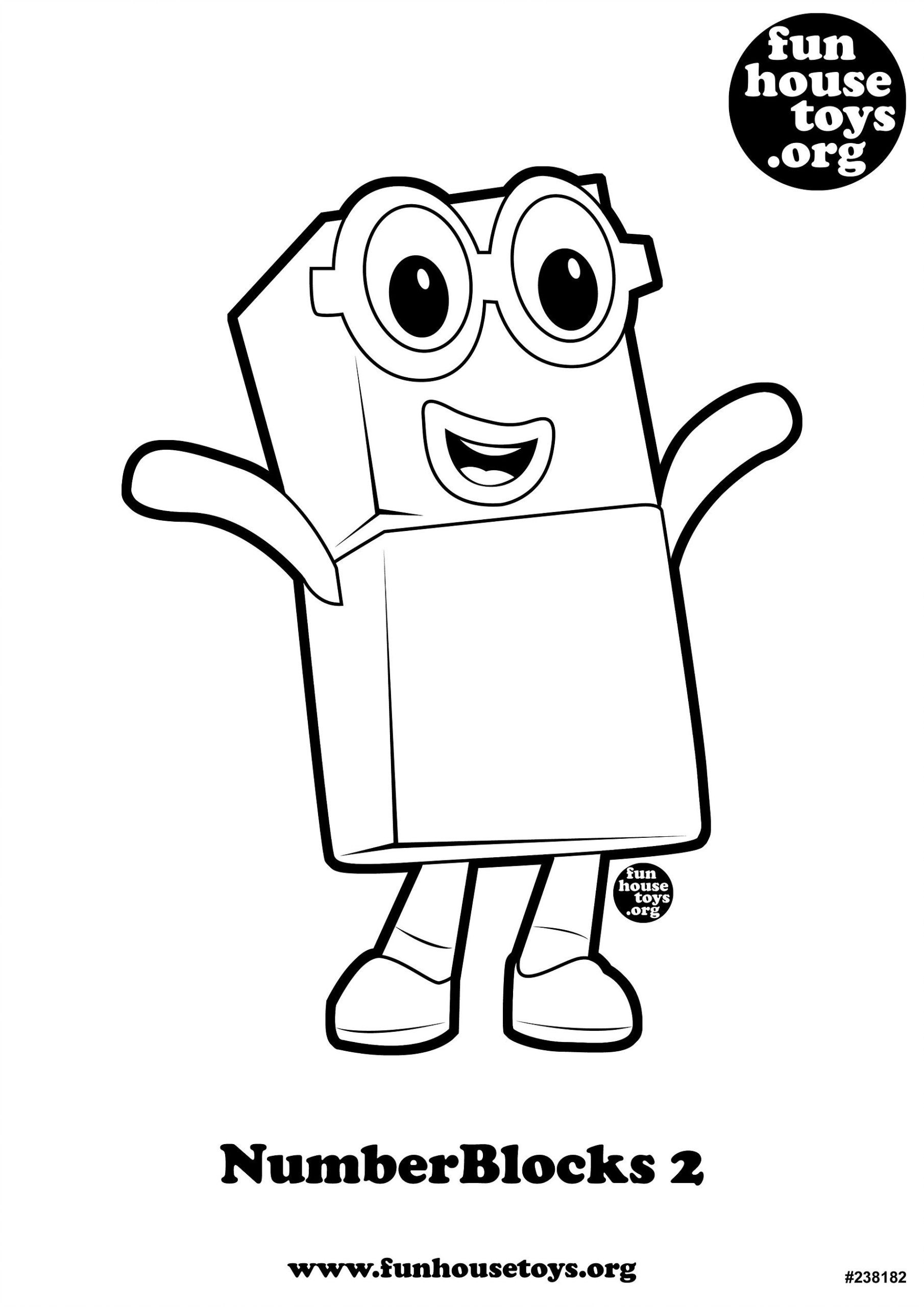 FUN HOUSE TOYS Numberblocks 2 Coloring Pages 