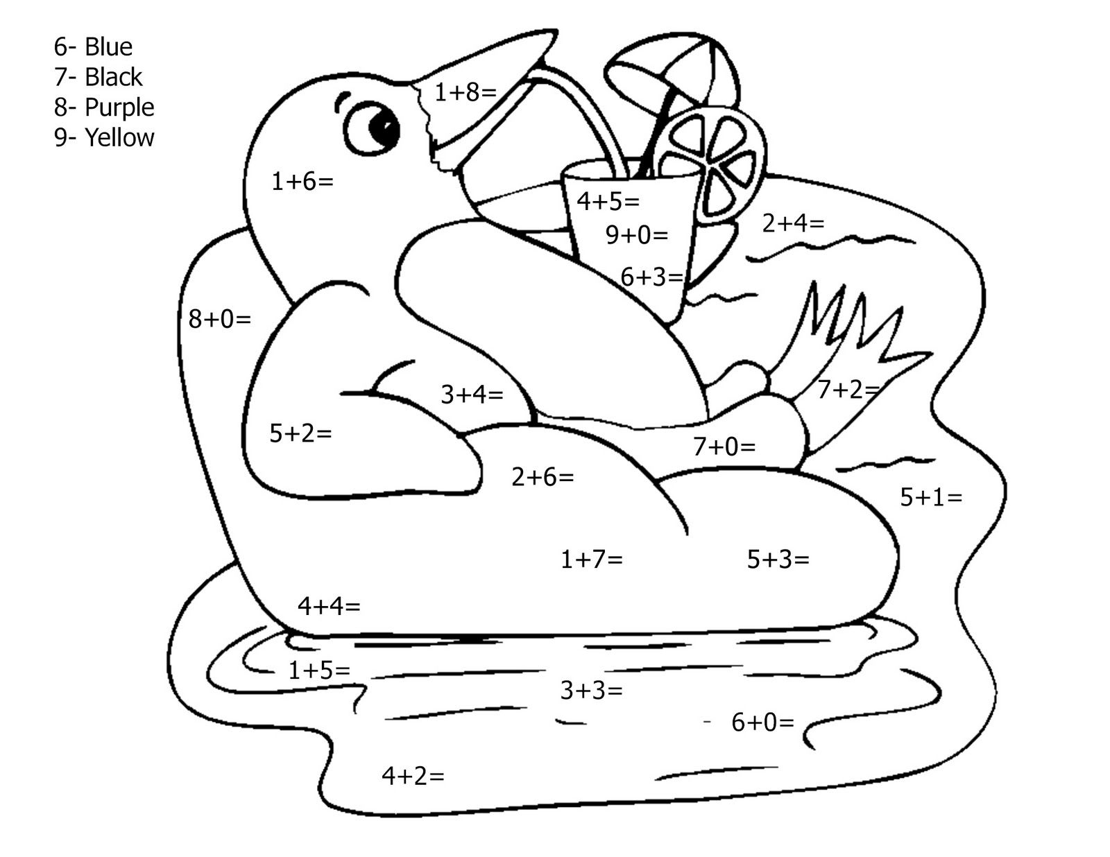 Fun Math Worksheets To Print Addition Coloring Worksheet 