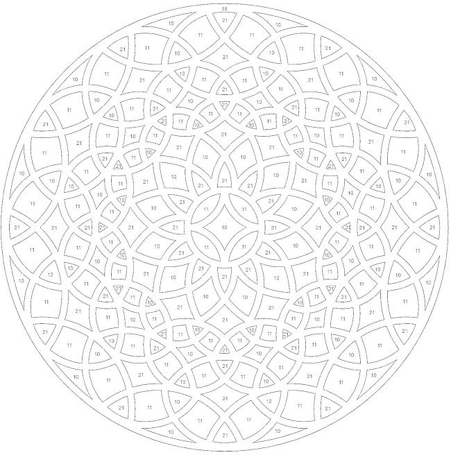 Geometric ColorByNumber Mandala Coloring Pages Colouring 