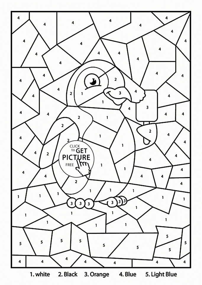 Get This Penguin Coloring Pages Color By Number Free 