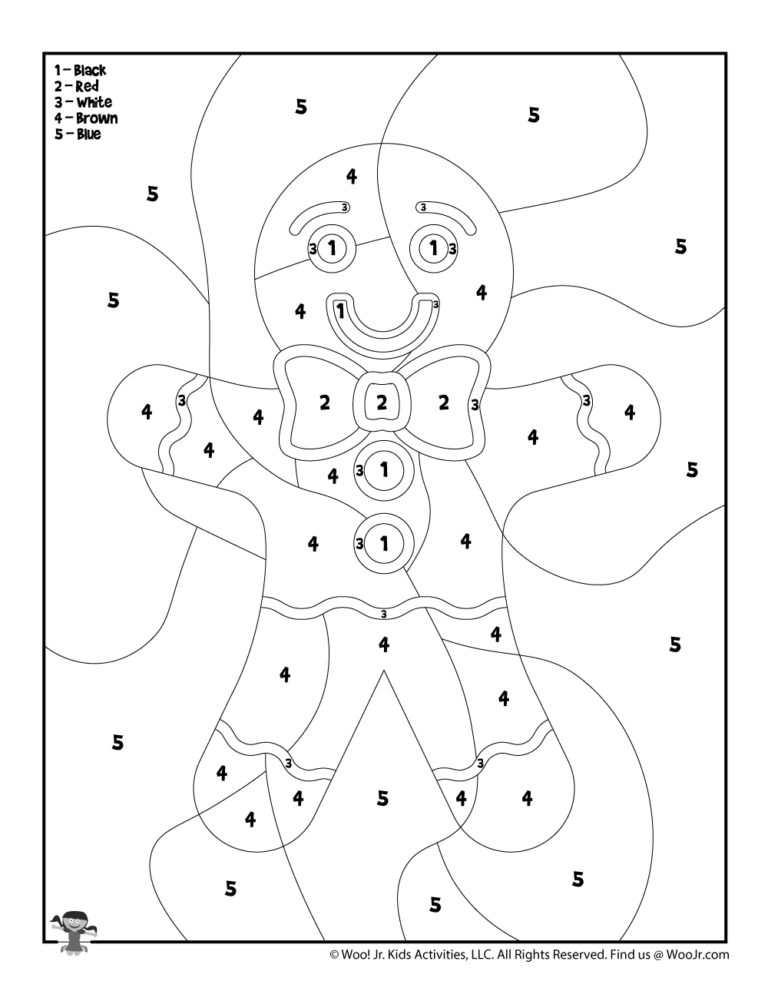 Gingerbread Man Color By Number Woo Jr Kids Activities