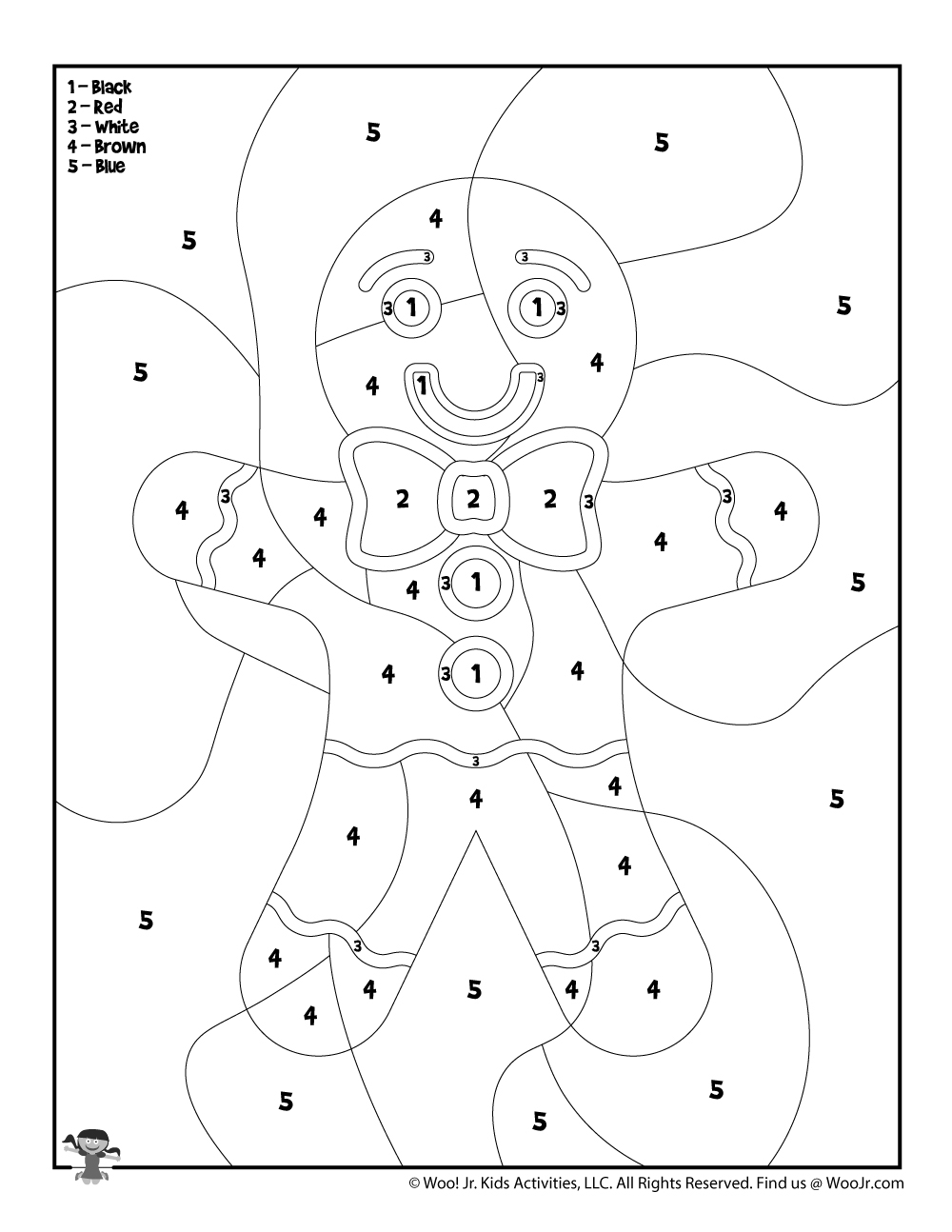 Gingerbread Man Color By Number Woo Jr Kids Activities