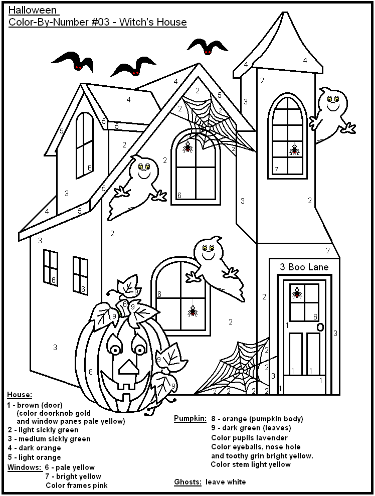 Halloween Color By Number Page Coloring Home