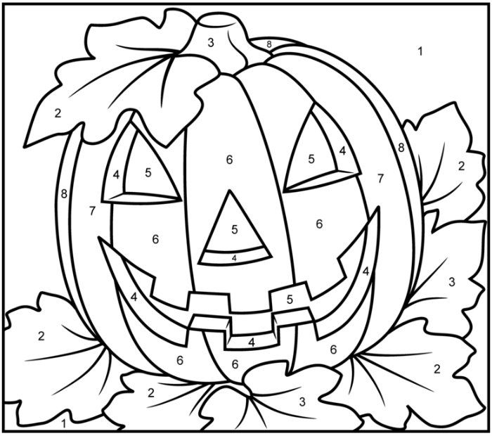 Halloween Color By Numbers Free Halloween Coloring Pages 