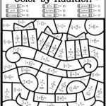 Halloween Color Code Adding Worksheets