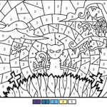 Halloween Scene Color By Number Free Printable Coloring