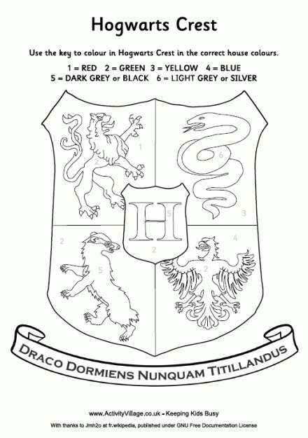 Harry Potter House Crest Coloring Page I m Thinking We 