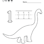 Kindergarten Number One Worksheet Printable Kindergarten