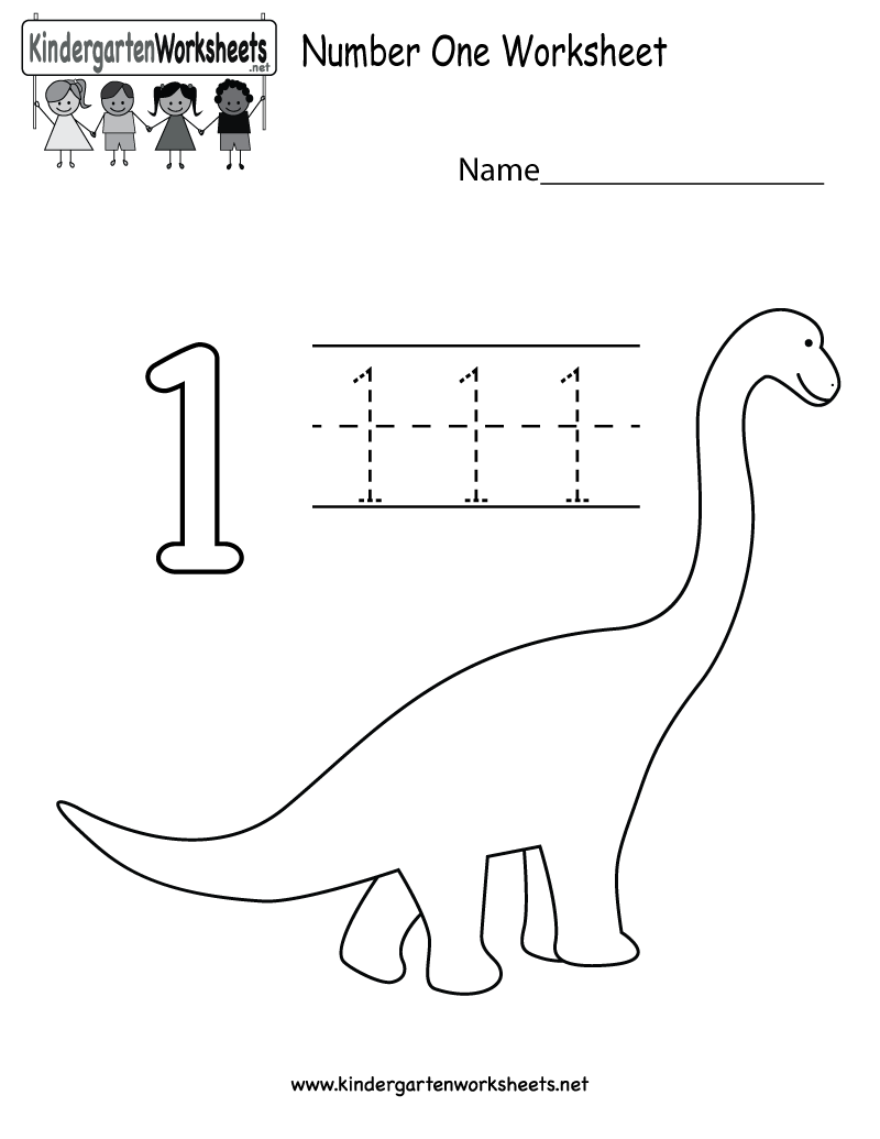 Kindergarten Number One Worksheet Printable Kindergarten Kindergarten Number One Worksheet Printable Kindergarten