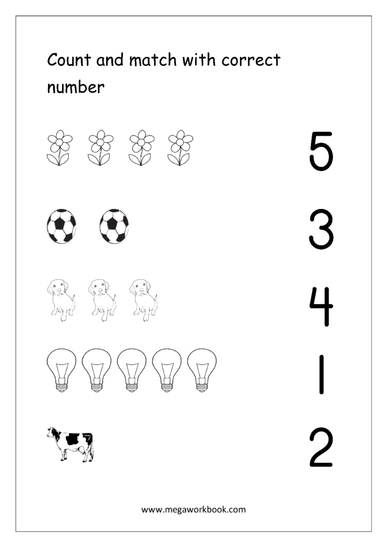 Match Numbers Worksheet For Preschool NumbersWorksheet