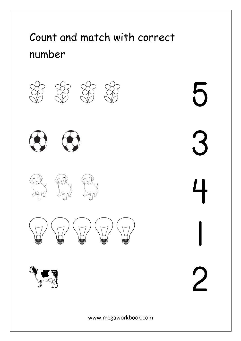 Match Numbers Worksheet For Preschool NumbersWorksheet