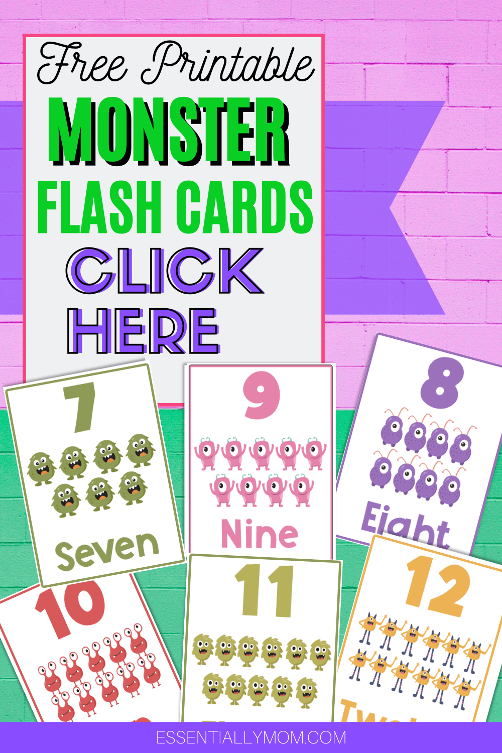 Monster Number Flash Cards FREE Printable Number Flash Monster Number Flash Cards FREE Printable Number Flash