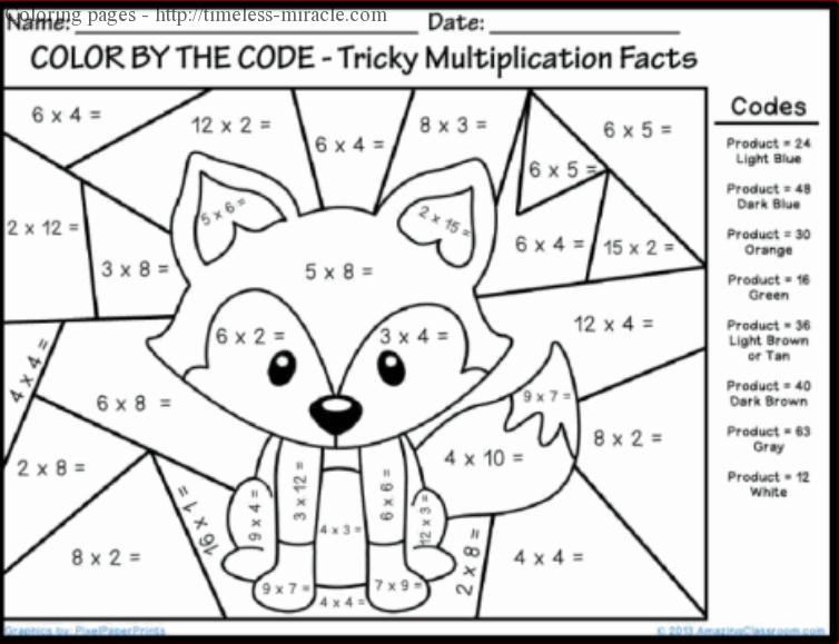 Multiplication Coloring Pages Printable Timeless miracle