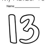 My Number 13 Coloring Page I Number Number 13 Coloring