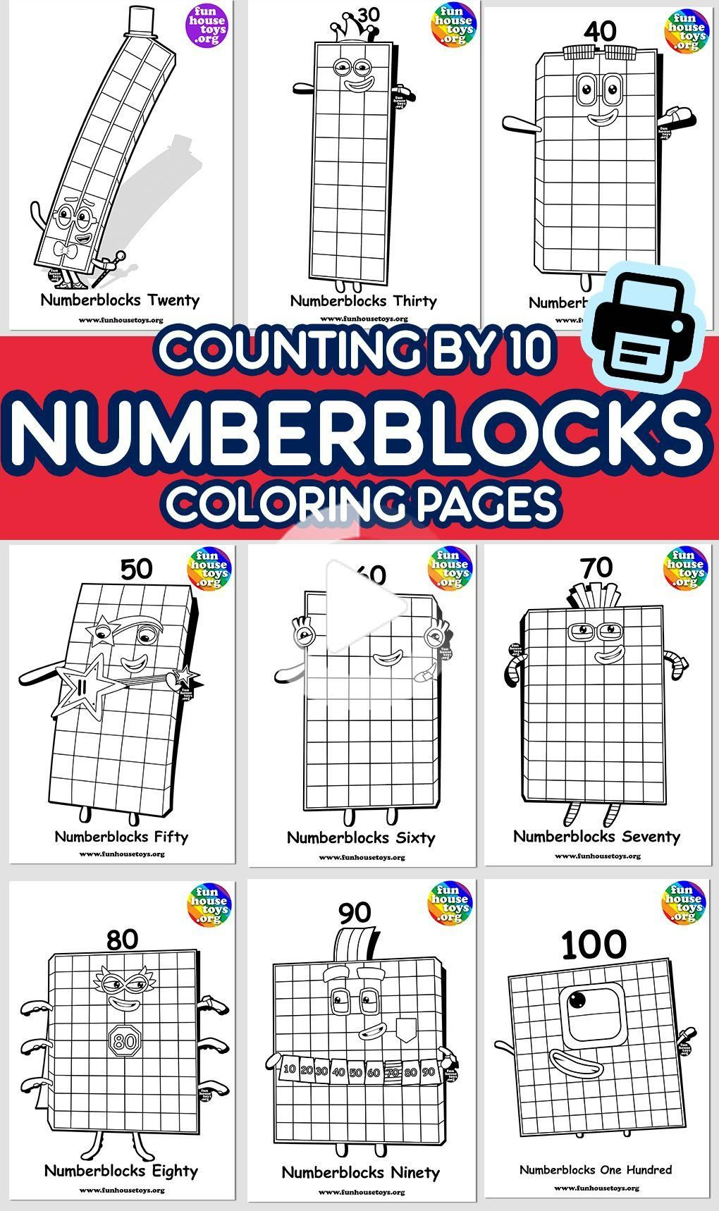 New Numberblocks 100 Available As Coloring Printable For 