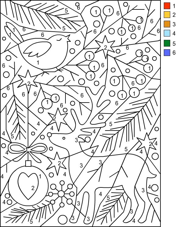 Nicole s Free Coloring Pages CHRISTMAS Color By Number 