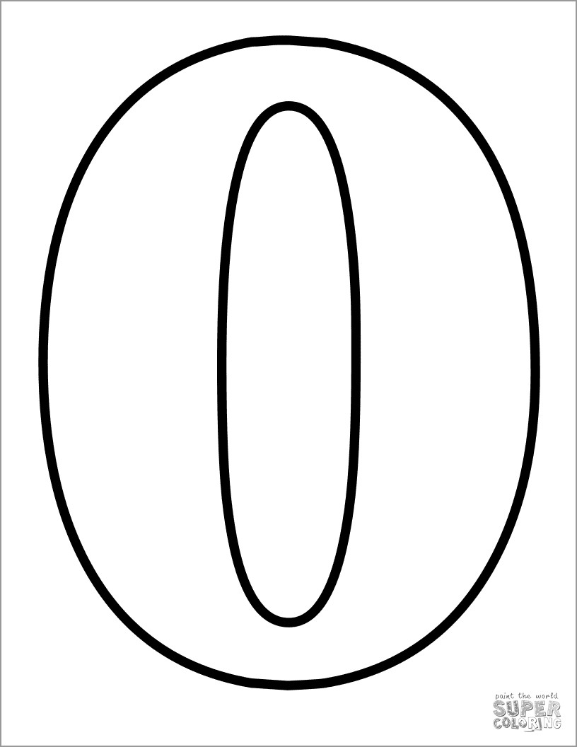 Number 0 Coloring Pages ColoringBay