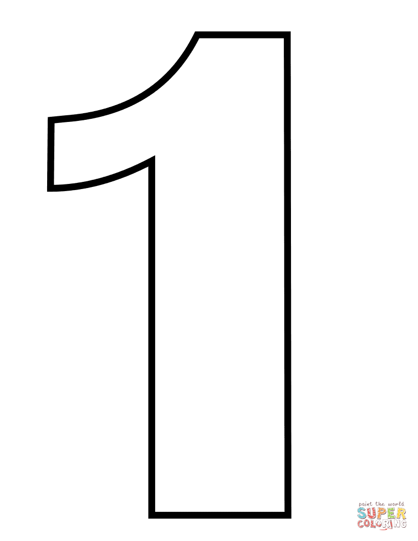 Number 1 Coloring Page Free Printable Coloring Pages