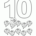 Number 10 Coloring Pages For Kids Counting Sheets