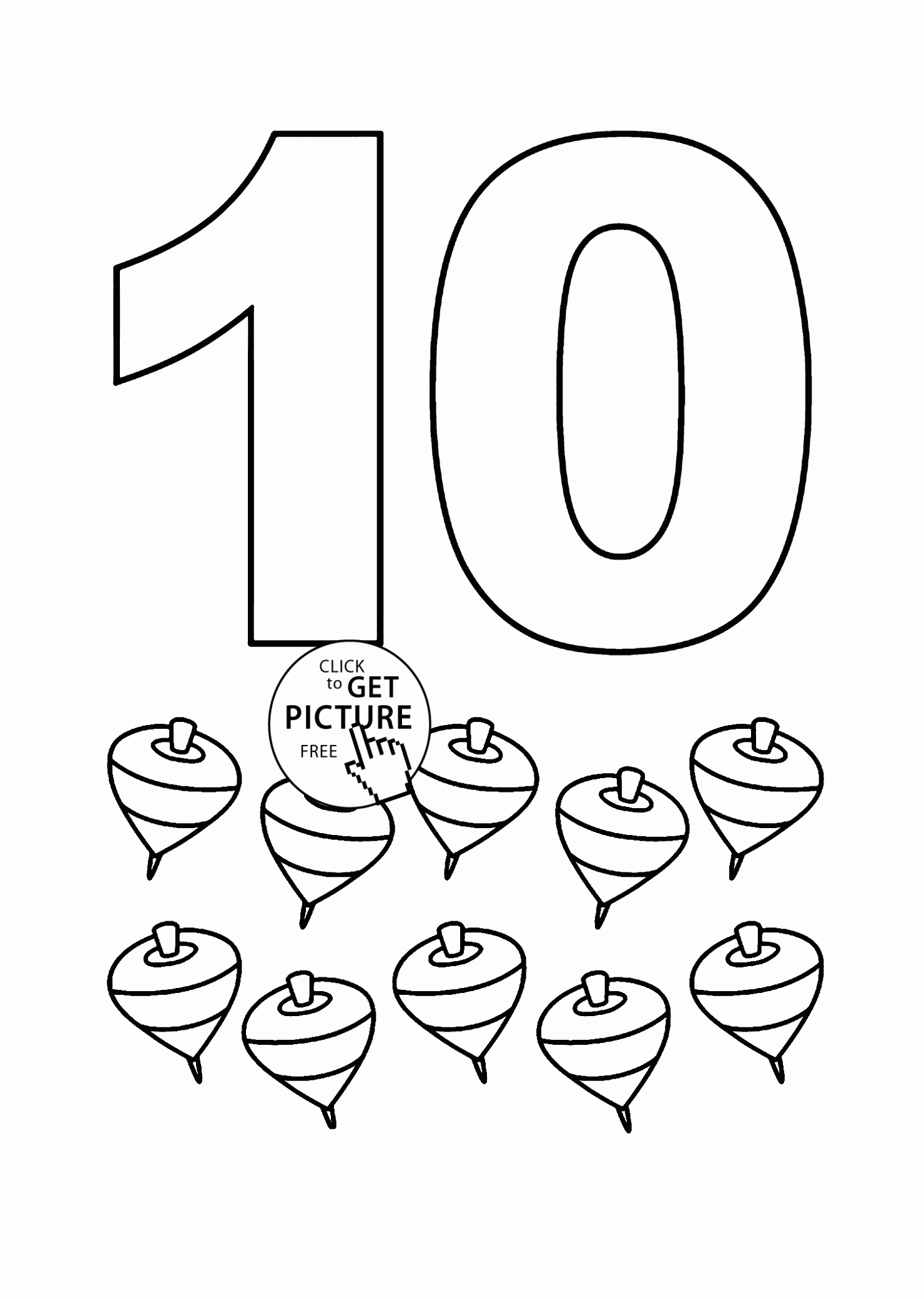 Number 10 Coloring Pages For Kids Counting Sheets Number 10 Coloring Pages For Kids Counting Sheets