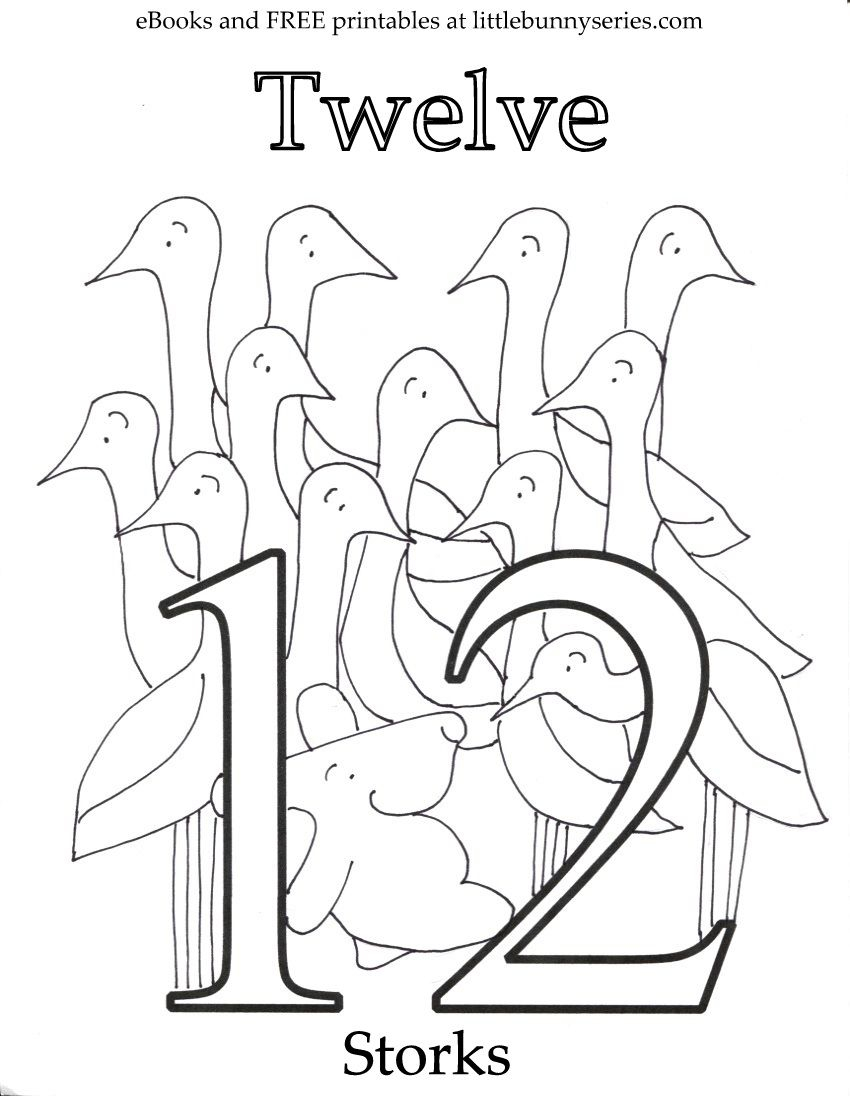 Number 12 Coloring Page PDF With Images Coloring Pages 