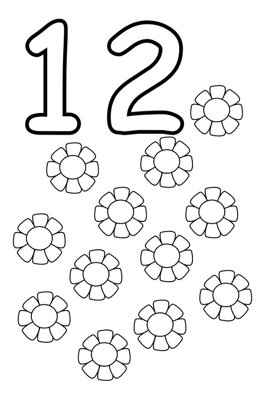 Number 12 Page Coloring Pages Number 12 Page Coloring Pages