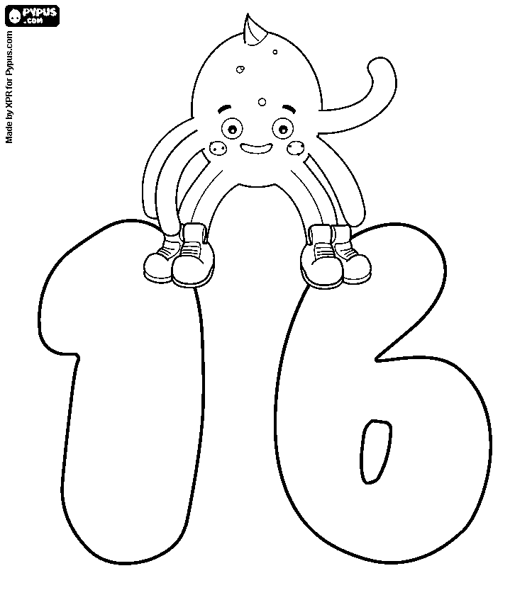 Number 16 Coloring Page At GetColorings Free 