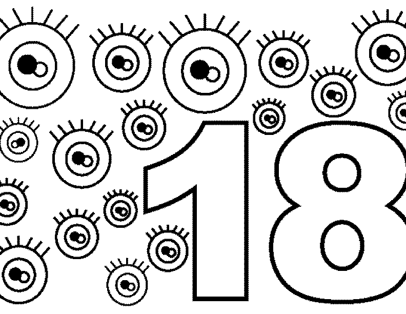 Number 18 Coloring Page At GetColorings Free 